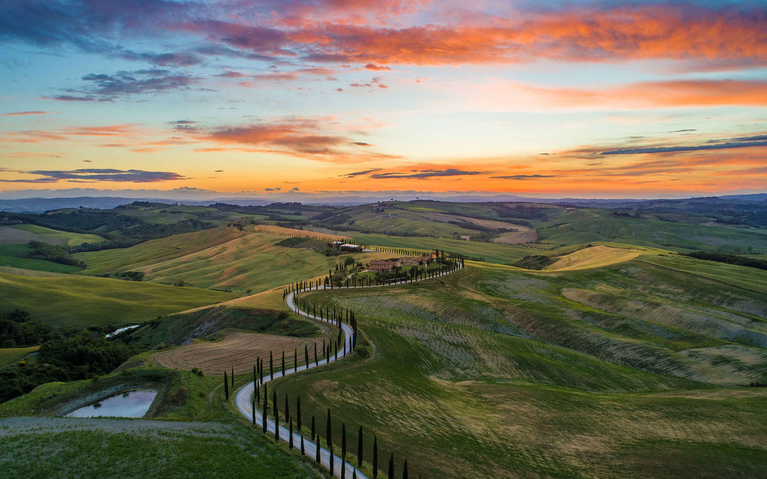 Daily Wallpaper: Sunset in San Quirico d'Orcia, Italy | I ...