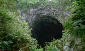 Intense Cliff Jumping GIF