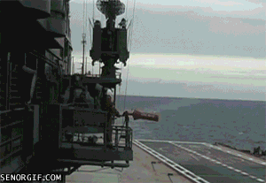 Close call landing on carrier