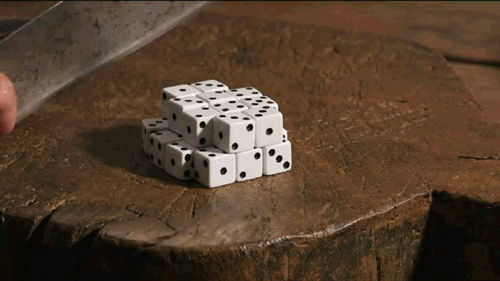 Trippy cutting dice