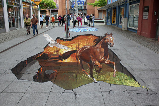 3D Street Art by Nikolaj Arndt - Running Horse