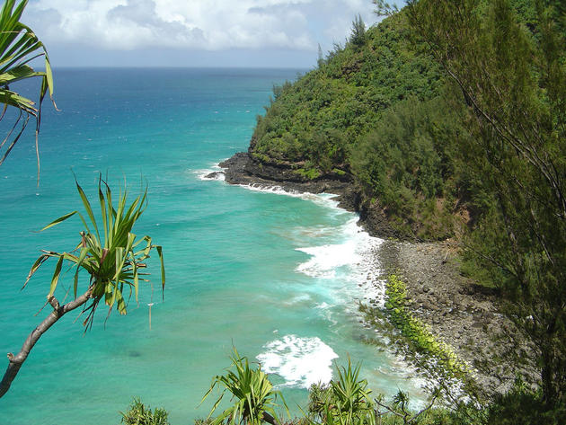 Hanakapiai Beach from the Kalalau Trail