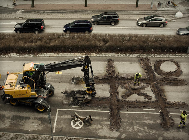 Roadworker's coffee break by Erik Johansson