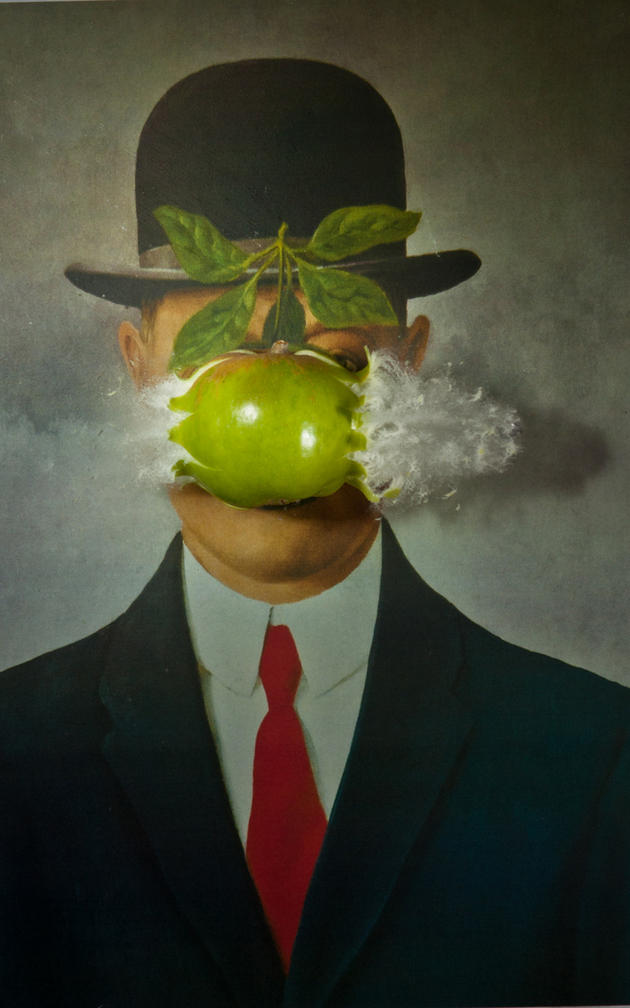The Son of Man High Speed Apple Explosion