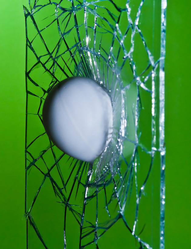 Ping Pong Ball Hits glass