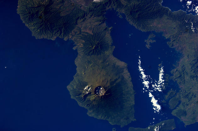 Tambora Volcano from Space by Andre Kuipers