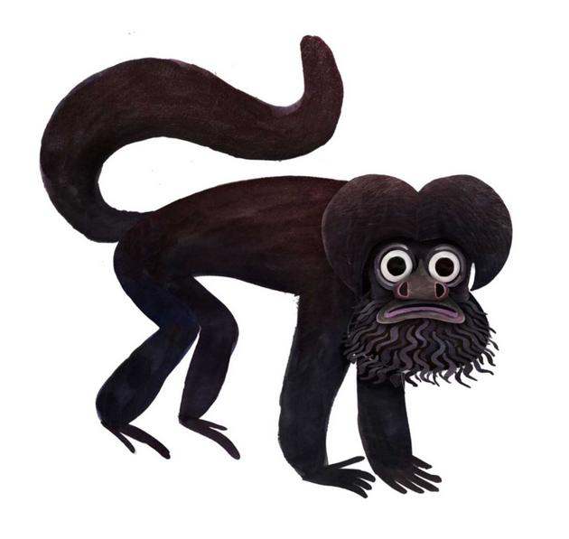 black bearded saki