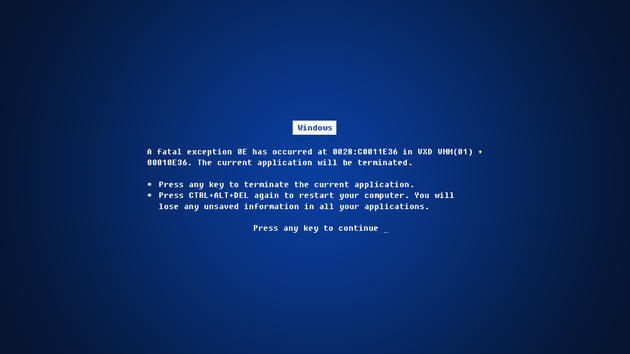 PC wallpaper high resolution blue screen of death