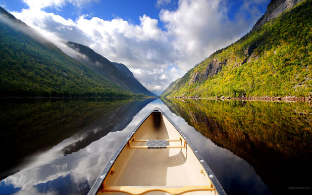 Mountains as seen from Canoe Wallpaper