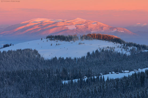 Snowy Carpathian Mountain Range by Alexander Kotenko