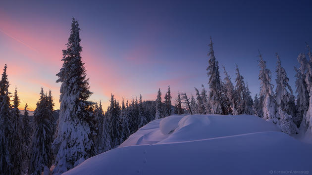 Snowy Carpathian Mountain Range by Alexander Kotenko