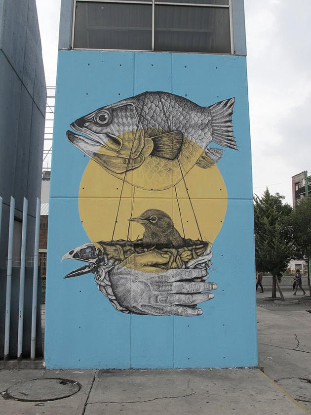 Fish Graffiti on wall