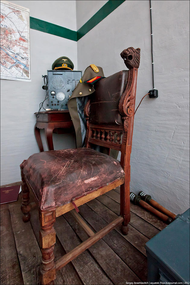 A strong old chair where the General sits