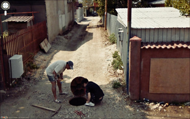 Manhole people Google Maps