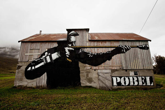 Graffiti by shadow artist Pobel