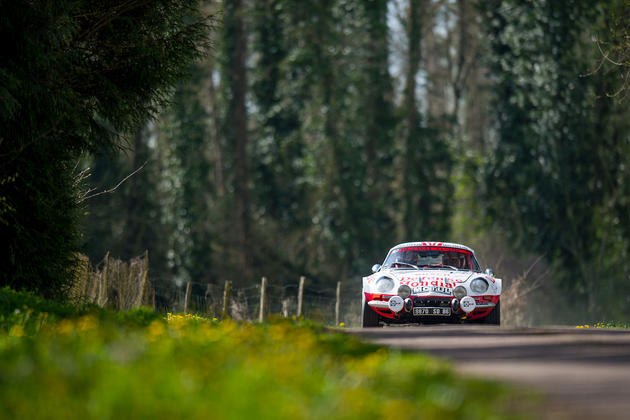 Renault race car in a forest