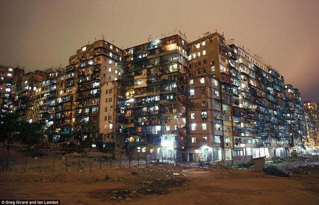 Kowloon Walled City at Night