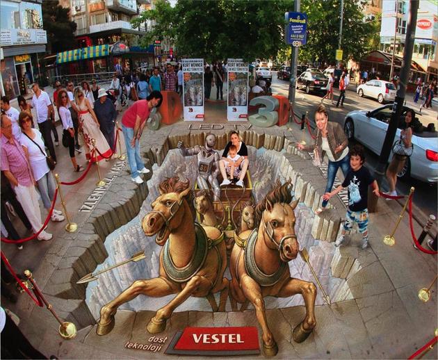 3D Street art by Kurt Wenner