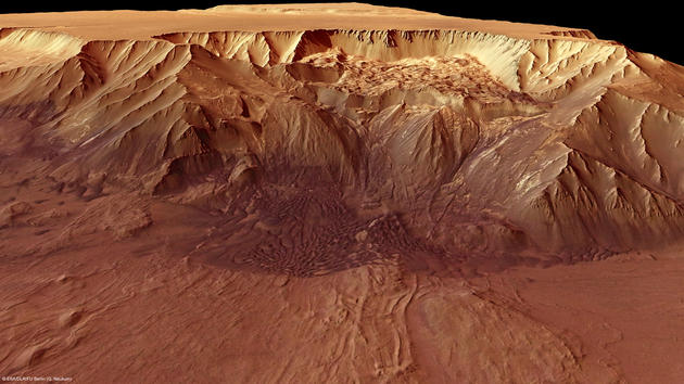 Back view of the Melas Chasma Valley