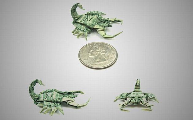 money origami scorpions