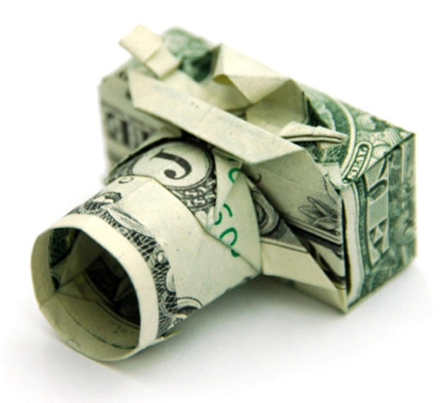 camera origami dollar