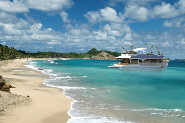 ORSOS island floating in blue sea