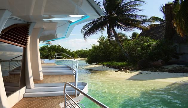 Docked in a blue lagoon ORSOS island