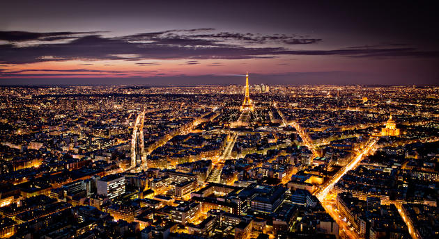 Beautiful paris from a tall building