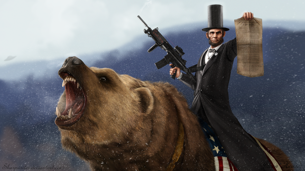 Abe Lincoln on a Bear