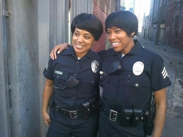 Regina King and stunt Double