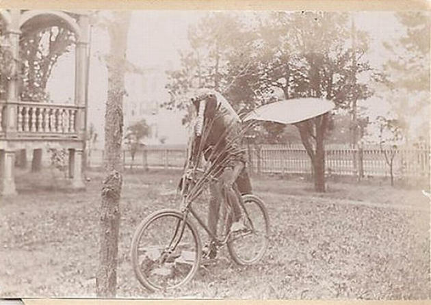 Old Weird Photos Weird costume on bike