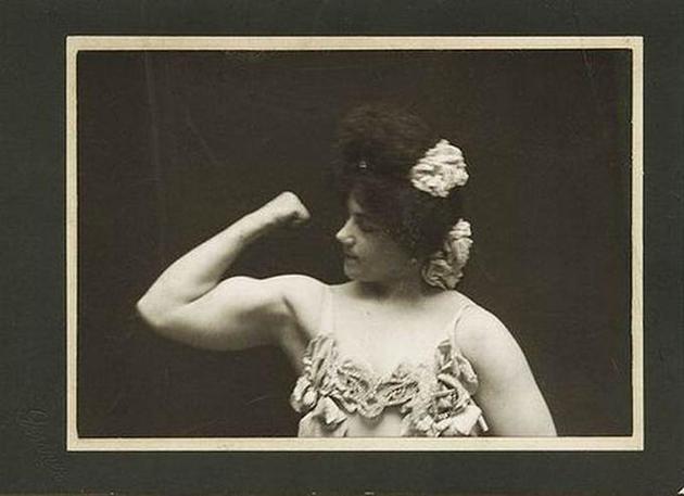 Old Weird Photos Woman Flexing