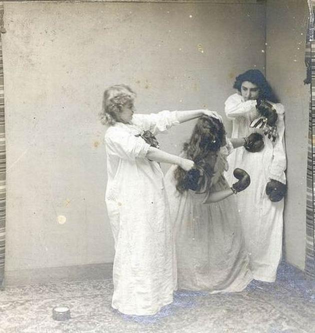 Old Weird Photos Girls Beating a girl