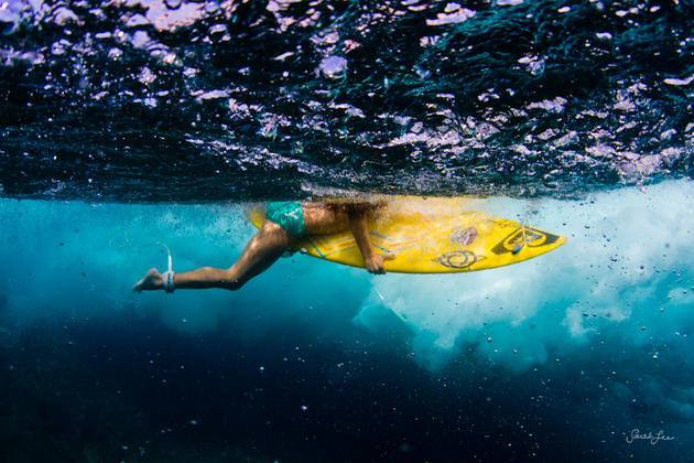 Surfing underwater Waves