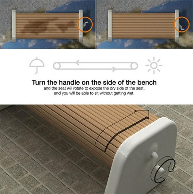 Flip Bench, never sit on wet again!