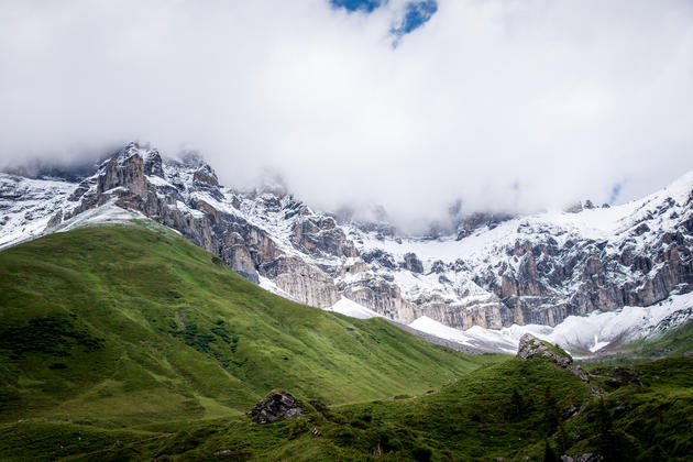 Swiss Alps in the Clouds HD Wallpaper