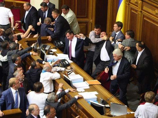 Fighting in the Ukrainian Parliament