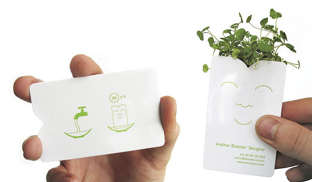 Unique green/growing business card by Jamie Wieck