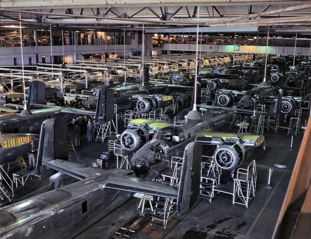 Final production line B-25s