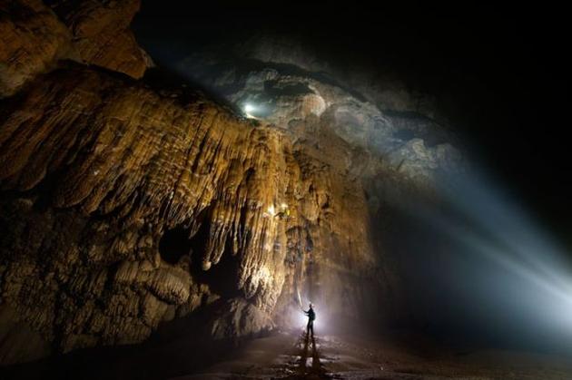 Climbers reach the top of the Son Doong Cave