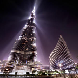 Lights of Burj Khalifa in Dubai