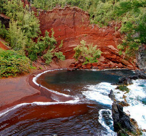 Kaihalulu Hawaii Red Sand Beach