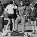 George W Bush Jr and Sr goofing around