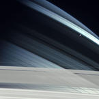 Mimas over Saturn