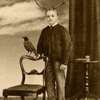 Old Weird Photos antlers on a boy