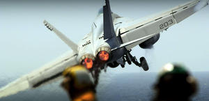 F18 Hornet Take off Carrier HD Wallpaper