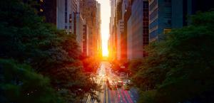 Manhattanhenge in New York, USA HD Wallpaper