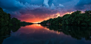 Stormy weather at Sunset HD Background