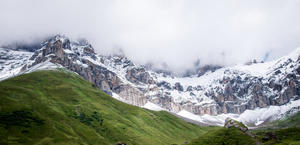 Swiss Alps in the Clouds HD Wallpaper