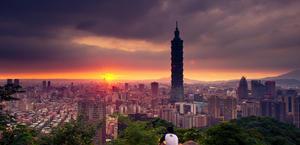 Warm Sunset Taipei Taiwan Background